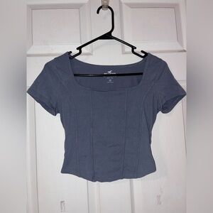 Hollister Blue/Gray Crop Top